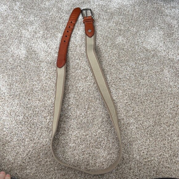 Elasticated Belt with Leather Ends Brown & Greenish Size 44 - Picture 7 of 7